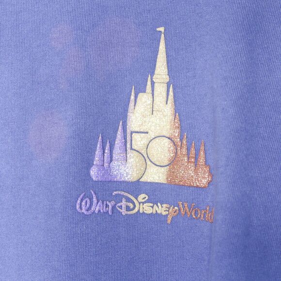 Disney World Womens Spirit Jersey Sweater Large Blue 50th Anniversary Glitter‎ - Picture 11 of 14